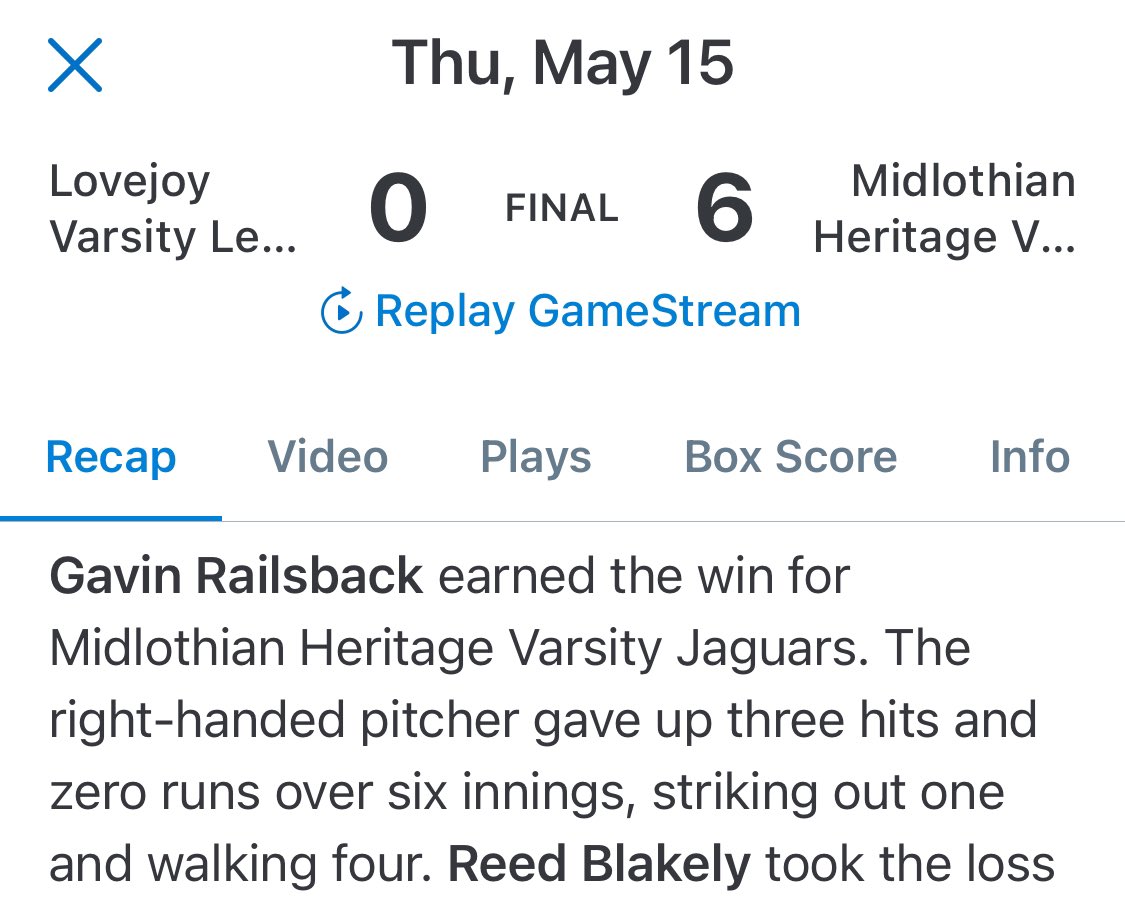 Matt (@mattbaseball29) on Twitter photo Big win last night by <a href="/JagBaseball16/">Heritage Baseball</a> and my guy <a href="/GavinRailsback1/">@GavinRailsback2025</a> goes six scoreless and can’t even get a mention <a href="/SportsDayHS/">SportsDayHS</a>?? He should have been the headlines!! Big win last night by <a href="/JagBaseball16/">Heritage Baseball</a> and my guy <a href="/GavinRailsback1/">@GavinRailsback2025</a> goes six scoreless and can’t even get a mention <a href="/SportsDayHS/">SportsDayHS</a>?? He should have been the headlines!!