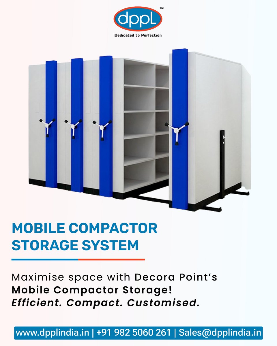 DecoraPointPvt's tweet image. Maximise your space with Decora Point’s Mobile Compactor Storage System! 💼
Efficient, compact &amp;amp; customised for your needs — ideal for offices, warehouses &amp;amp; more.
📞 +91 982 5060 261 🌐 dpplindia.co.in
#DecoraPoint #SmartStorage #CompactorStorage