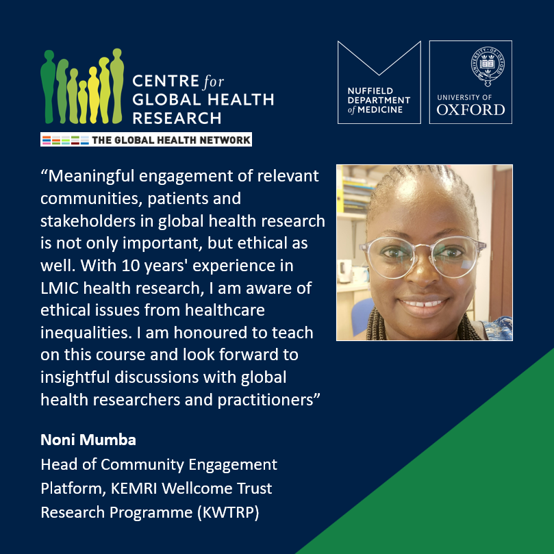 NDM Centre for Global Health Research (@cghrinfo) on Twitter photo 📣 Hear from our course tutors of the #PGDip in #GlobalHealthResearch, The Global Health Network
<a href="/info_TGHN/">The Global Health Network</a> 🌍 Noni Mumba <a href="/muhache/">Noni Mumba 🇰🇪💐</a>
‼️Join <a href="/UniofOxford/">University of Oxford</a> to advance global health research
For more details visit 👉hub.tghn.org/postgraduate-d…
Apply 👉
ox.ac.uk/admissions/gra… 📣 Hear from our course tutors of the #PGDip in #GlobalHealthResearch, The Global Health Network
<a href="/info_TGHN/">The Global Health Network</a> 🌍 Noni Mumba <a href="/muhache/">Noni Mumba 🇰🇪💐</a>
‼️Join <a href="/UniofOxford/">University of Oxford</a> to advance global health research
For more details visit 👉hub.tghn.org/postgraduate-d…
Apply 👉
ox.ac.uk/admissions/gra…