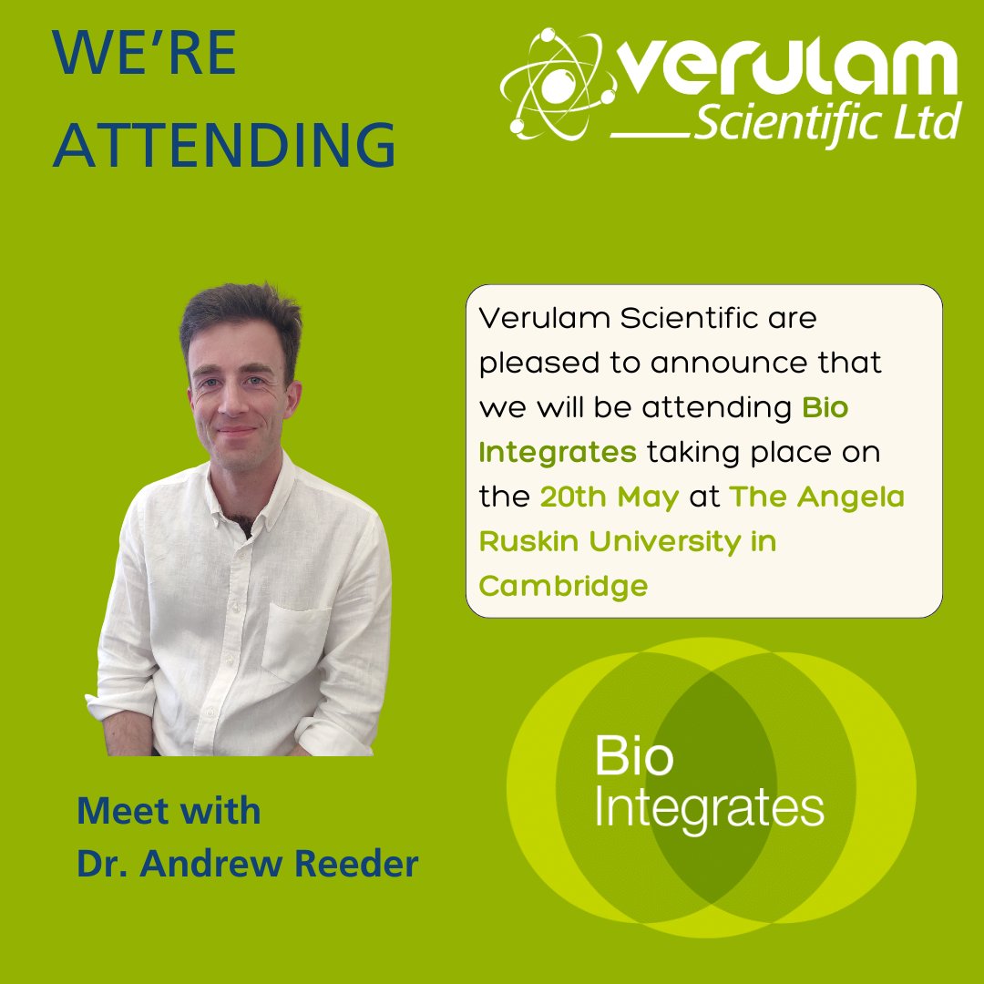 If you plan on attending and would like to arrange a meeting with Andrew, please contact us at enquiries@verulamscientific.com or call 01234 381000.

Register here – lifescienceintegrates.com/event/bio-inte…

#VerulamScientific