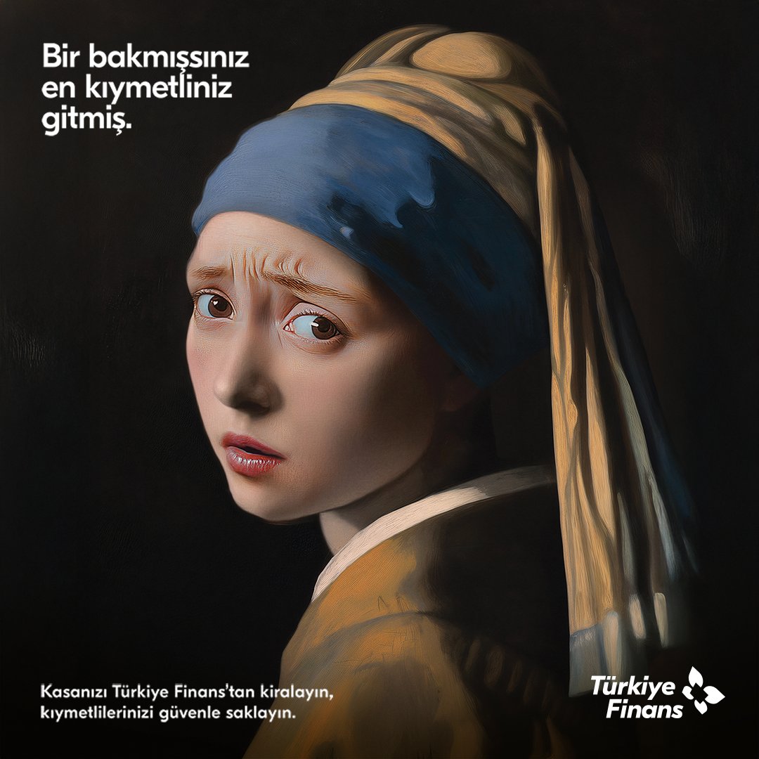 En kıymetlinizi <a href="/TurkiyeFinans/">Türkiye Finans</a>'a emanet edebilirsiniz. #AI #JohannesVermeer #karbonat