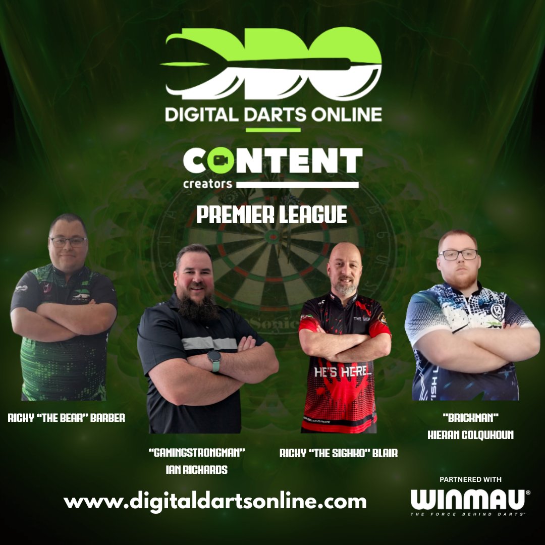DigitalDarts180's tweet photo. 🎯🔥 Introducing the DDO Creators Premier League! 🔥🎯

4 creators. 4 weeks. 3 knockouts. 1 epic finals night.

🎥 LIVE on: https://t.co/XHFZP3LMgj

All starting this MONDAY (19th) at 20:30 GMT
@ScottishLadDC96 @GamingStrong87 @Sighkodarts 
#darts #onlinedarts #winmaudarts https://t.co/TI3AFuwwCT