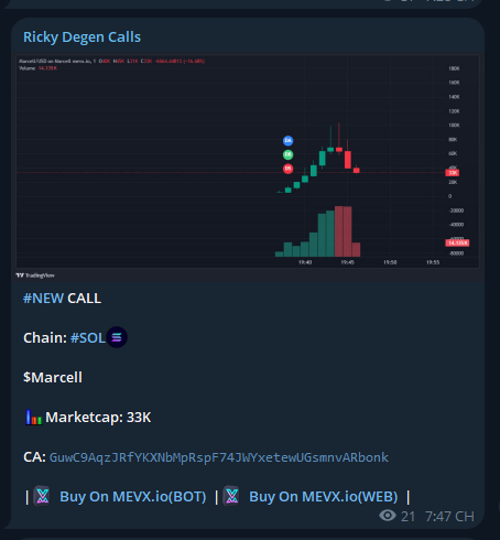 RickyDegen's tweet photo. I called $Marcell at a 33K market cap. Its current ATH is 95K

FREE Call TELEGRAM - 2.8X

$Marcell

GuwC9AqzJRfYKXNbMpRspF74JWYxetewUGsmnvARbonk

Call From: https://t.co/7CyYMTzUEt

#SOL #MemeSol #Solana #Crypto #MemeCoin #MemeCoins #Marcell https://t.co/1tQ7zRFugS