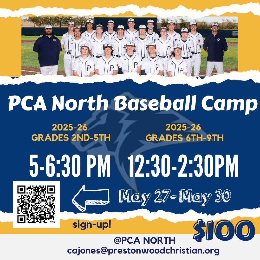 Spread the word! PCA North Baseball Camp!