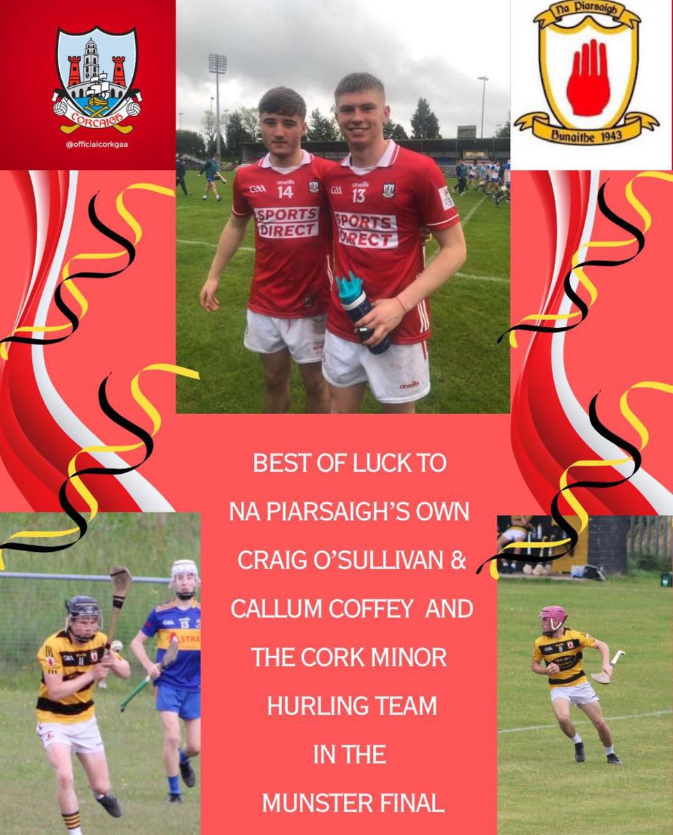 Best of luck to Callum &amp; Craig in the Munster Final tonight !! 🚩🚩🚩🚩👏👏👏
#UpTheRebels