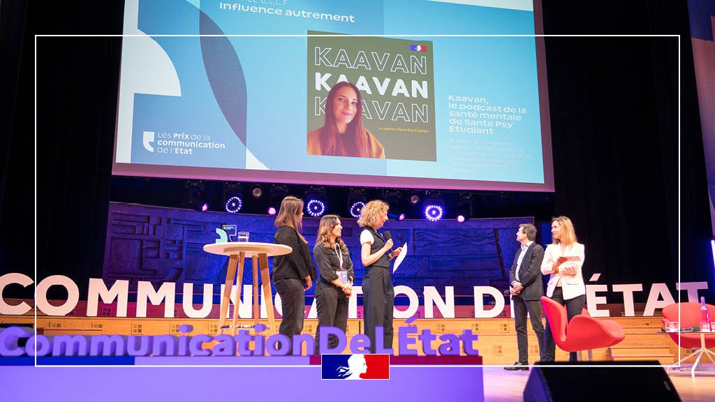 Ministère Enseignement supérieur et Recherche (@sup_recherche) on Twitter photo 🏆 Kaavan, le podcast de Santé Psy Étudiant qui explore le monde de la #SantéMentale, a été récompensé aux Prix de la #CommunicationDeLÉtat organisés par le Service d'Information du <a href="/gouvernementFR/">Gouvernement</a> dans la catégorie « Influence autrement » 👏🏼
👉 swll.to/LAg5Ot 🏆 Kaavan, le podcast de Santé Psy Étudiant qui explore le monde de la #SantéMentale, a été récompensé aux Prix de la #CommunicationDeLÉtat organisés par le Service d'Information du <a href="/gouvernementFR/">Gouvernement</a> dans la catégorie « Influence autrement » 👏🏼
👉 swll.to/LAg5Ot