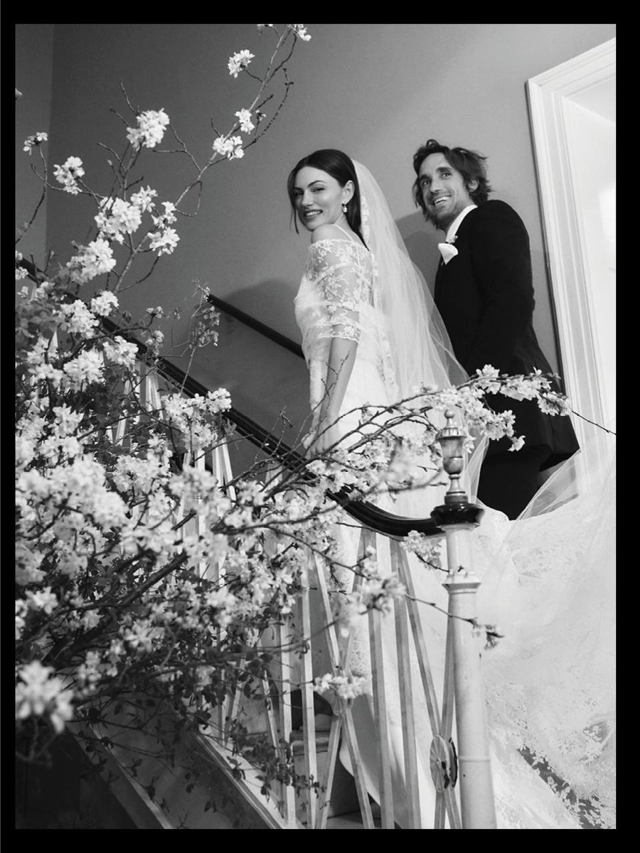Phoebe Tonkin &amp; Bernard Lagrange at their wedding via Vogue Australia