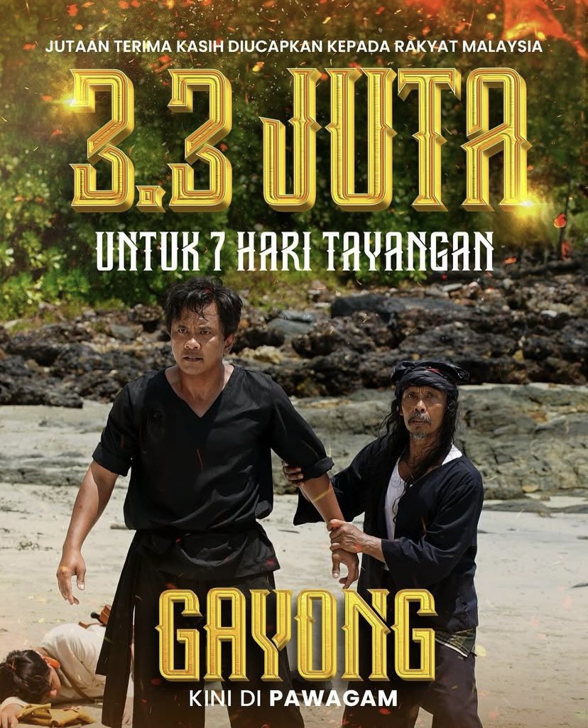 _twitbebas's tweet photo. Kutipan 3.3 juta dah, baru seminggu ditayangkan di pawagam. Korang boleh tengok #FilemGayong di pawagam berdekatan dengan anda tau. https://t.co/bbjYUeVRmg