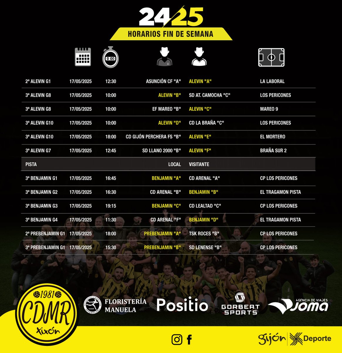 ⚽ Partidos del fin de semana ⚽

¡Vamos, Manolo! 🟡⚫