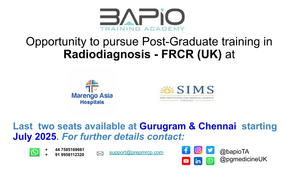 PG Medicine (@pgmedicineuk) on Twitter photo Golden Opportunity: Radiology/Radiodiagnosis 🩻
3+ Post Graduate Programme at @marengoasiahospitals & @sims_hospitals
📞+91 9958112320
📧 support@prepmrcp.com
🔗lnkd.in/gEj2J5Uy?
📷instagram.com/pgmedicineuk?i…
📷: instagram.com/btapgmedicineu… Golden Opportunity: Radiology/Radiodiagnosis 🩻
3+ Post Graduate Programme at @marengoasiahospitals & @sims_hospitals
📞+91 9958112320
📧 support@prepmrcp.com
🔗lnkd.in/gEj2J5Uy?
📷instagram.com/pgmedicineuk?i…
📷: instagram.com/btapgmedicineu…