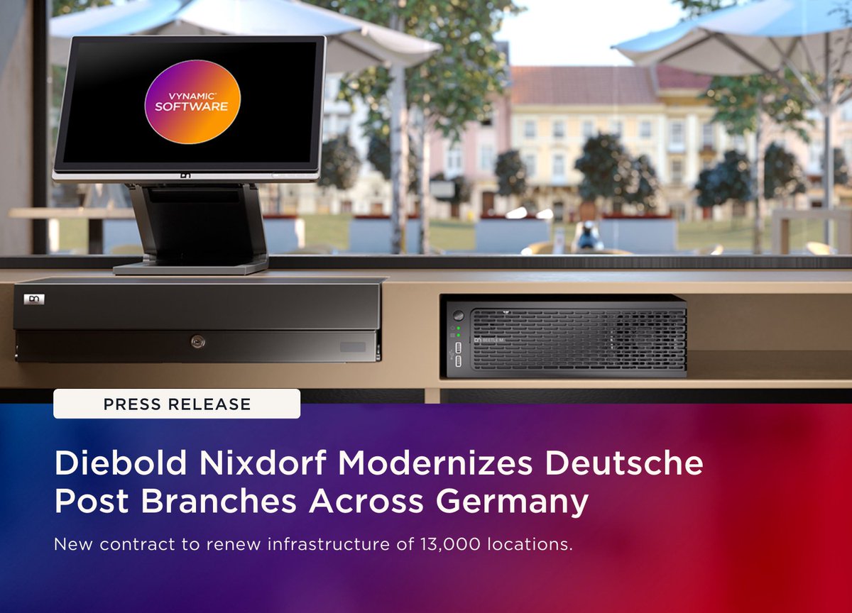 Deutsche Post, Europe's largest postal service provider, has extended its 25-year partnership with Diebold Nixdorf to modernize its branches across Germany with new DN Series® BEETLE M2110 POS systems and a five-year service contract.

Full press release: dbdnx.co/4j9MRzY