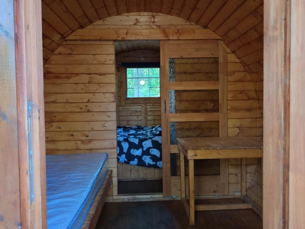 We were a little confused when Human didn't pack the tent or her sleeping bag for our camping trip. Turns out we're #glamping this weekend! Our little pod even has beds! #smallbearadventures