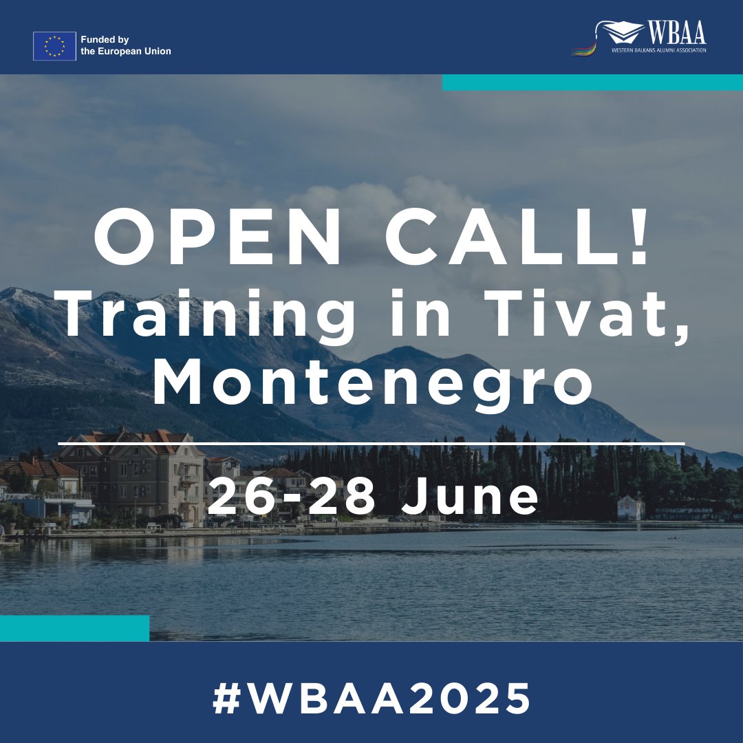 🚨 Open Call for #WBAA Members! 

Join us in Tivat, #Montenegro 🇲🇪 to learn how to boost our impact.
📅26-28 June
🌍 8 spots open
💼 Travel, accommodation &amp; participation fully covered!
📌 Deadline: 23 May 

Let’s grow the network together!
➡️ bit.ly/4mBQFNB

#WBAA2025