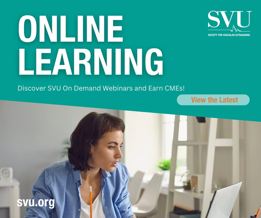 🎧 Visit the SVU Learning Center for the latest on demand webinars!

Recently Added Webinars: 
- March 2025: Did you see that? 
- February 2025: Beyond Stenosis: Assessing Plaque Morphology Using Plaque-RADS 

🔗 Earn CME Credits and access them here:   zurl.co/EopeM