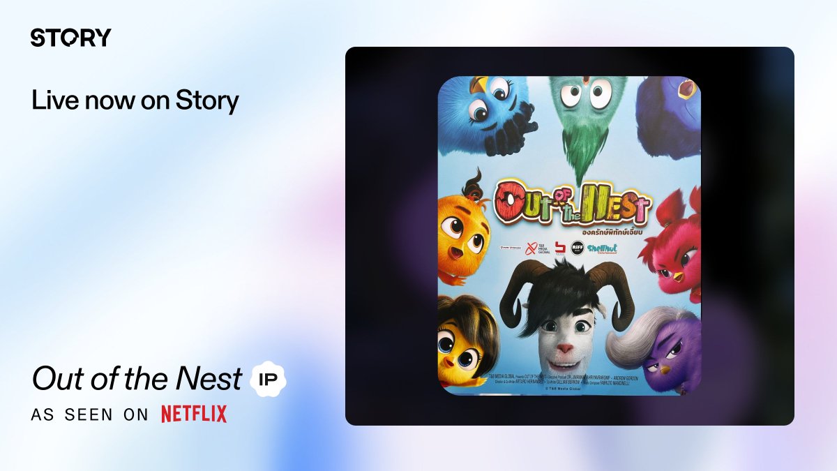 Story (꧁IP꧂) (@storyprotocol) on Twitter photo The Netflix Thailand hit <a href="/outofthenestth/">Out Of The Nest</a> is now live on the IP Portal.
Ahead of its Netflix USA debut, the team has unlocked simplified licensing, new revenue streams, and deeper fan engagement on Story.
A major step, putting programmable IP on the world's stage. The Netflix Thailand hit <a href="/outofthenestth/">Out Of The Nest</a> is now live on the IP Portal.
Ahead of its Netflix USA debut, the team has unlocked simplified licensing, new revenue streams, and deeper fan engagement on Story.
A major step, putting programmable IP on the world's stage.
