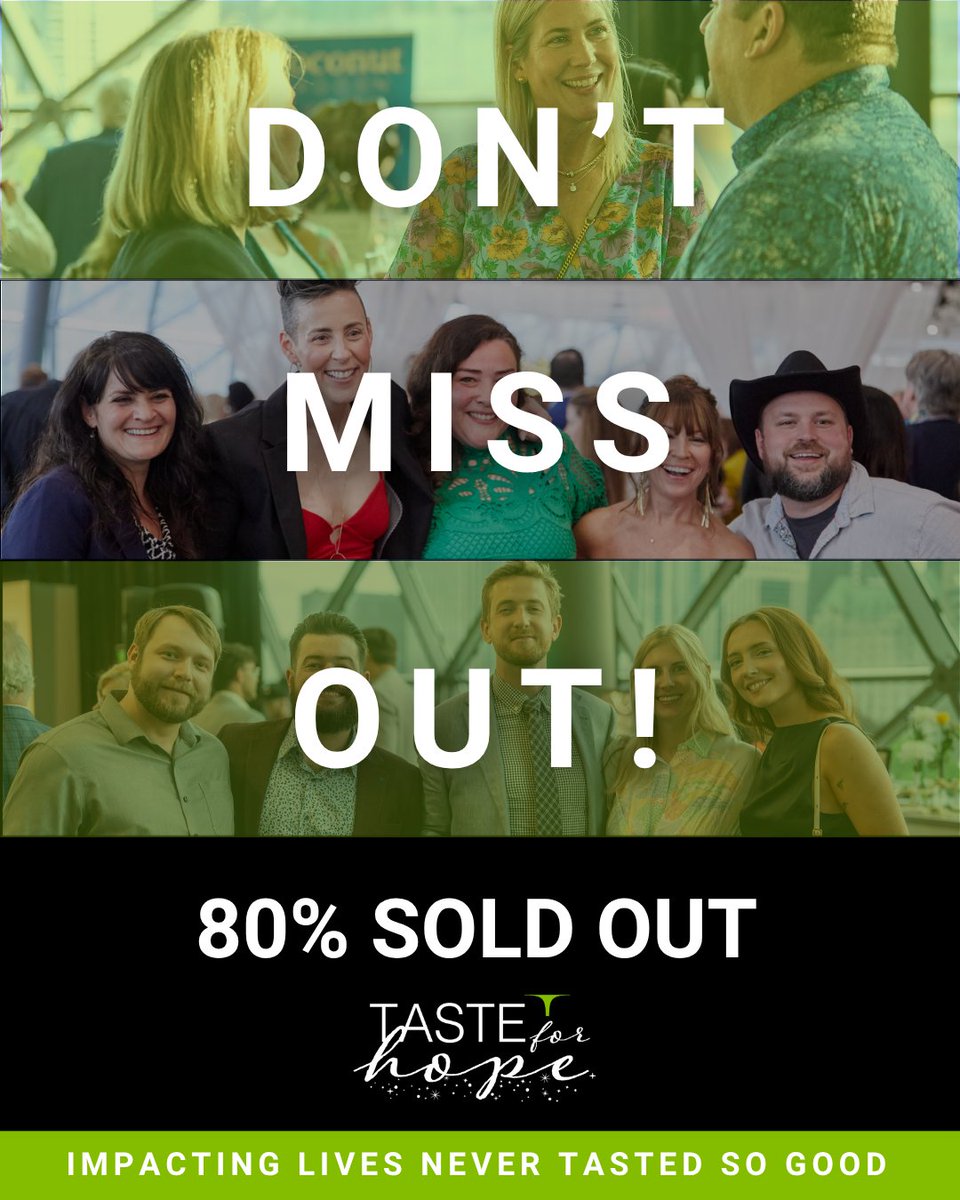 Taste for Hope tickets are nearly sold out — over 80% gone and the rest won’t last long. They’re disappearing fast, and a full sell-out is just around the corner.

Last chance to grab your tickets: tasteforhopesgh.ca