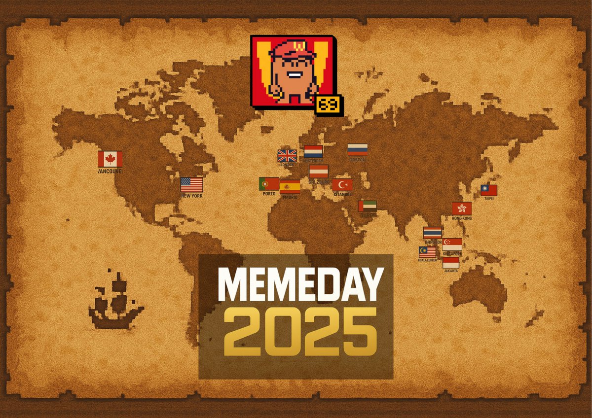 0xABRO's tweet image. MemeDay 2025 - Global Web3 Meet-up! 🔥

Brought to you by @9GAG &amp;amp; @Memeland Community, across 16 cities, on June 9th (6/9), to celebrate MemeDay at various @McDonalds locations! 🍔🙉

If you&apos;re local to NY, we&apos;re hosting a McBBQ and would love for you to join us! ❤️🏴‍☠️

#MemeDay