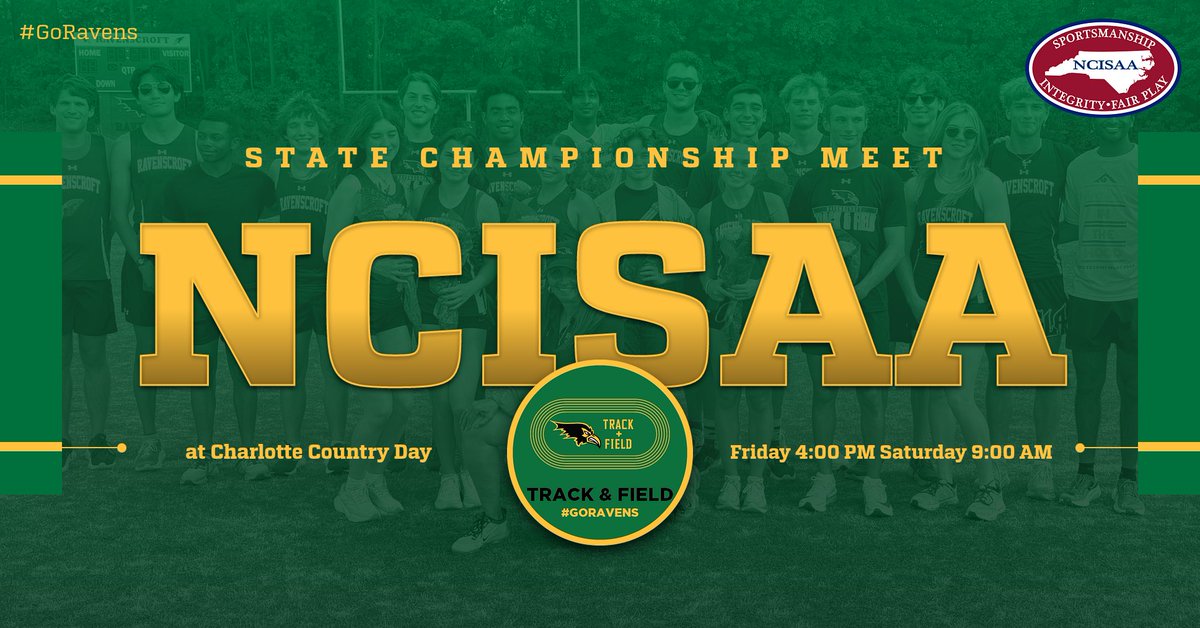 RavenscroftAthletics (@ravensathletics) on Twitter photo <a href="/Ravens_Track/">Ravenscroft Track and Field</a> Competes in the <a href="/NCISAA1/">NCISAA</a> State Championship Meet today at Charlotte Country Day 4:00 PM <a href="/RavenscroftNC/">Ravenscroft School</a> <a href="/Ravens_Track/">Ravenscroft Track and Field</a> Competes in the <a href="/NCISAA1/">NCISAA</a> State Championship Meet today at Charlotte Country Day 4:00 PM <a href="/RavenscroftNC/">Ravenscroft School</a>