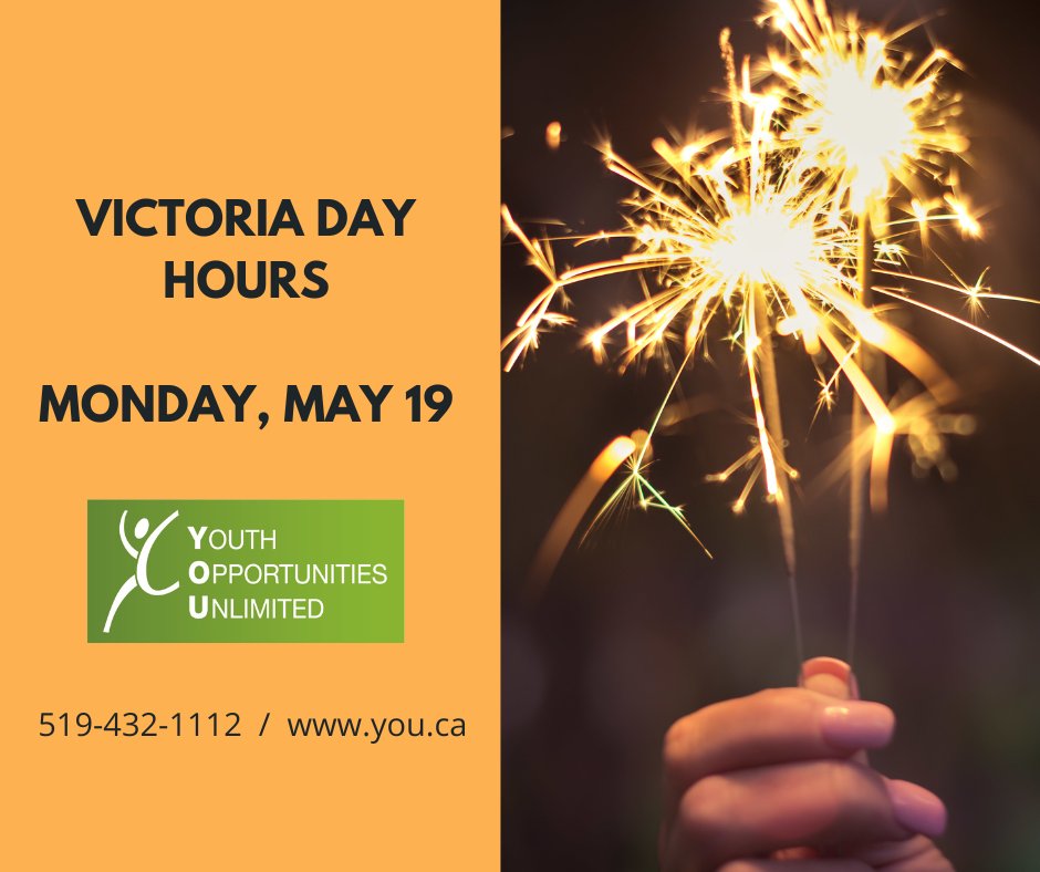 YOU_London's tweet photo. Most YOU locations will be closed on Monday, May 19 for the holiday. We’ll reopen with regular hours on Tuesday, May 20.

Wishing everyone a safe and restful long weekend!

#ldnont https://t.co/qRjsFNFKCj