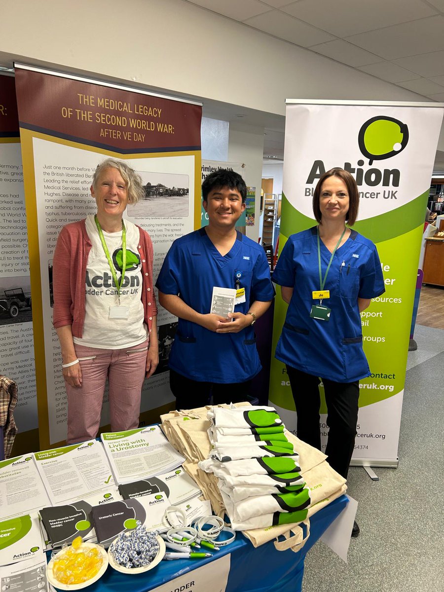 Actionbladderca's tweet photo. Where are we today?!
Di is at Frimley Park Hospital today with Christian & Jo from the Urology Dept helping.
They’ve already handed out 450 signs & symptoms flyers, and have had to print more!
@FrimleyHealth
#bladdercancerawarenessmonth2025 #BladderCancer #bcam2025 #abcuk https://t.co/Yt2MxPGBO9