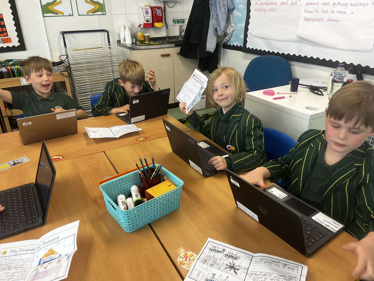 CCJuniorY2's tweet photo. #CCJYear2 boys received some lovely postcards all the way from a Year 2 class in Dubai! We are looking at relationships in PSHE and used ICT to write replies today. We look forward to building relationships and learning more about our new friends. #CCJuniors  #CCLoveoflearning https://t.co/DHA4VZiDJg