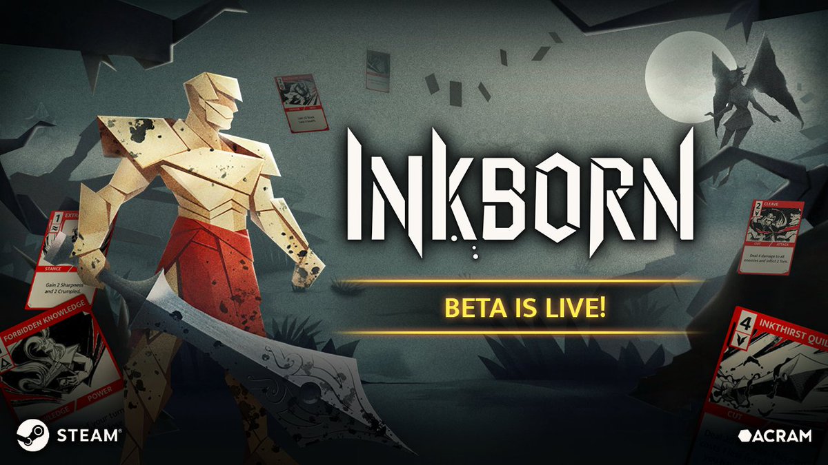 📢 Beta Tests are LIVE for Inkborn!

💌 Selected players, check your email inboxes (and don’t forget to peek into your spam/junk folders!) for your confirmation and Beta access guide.

✨ If you requested access through Steam Playtest, please make sure to check your Steam library