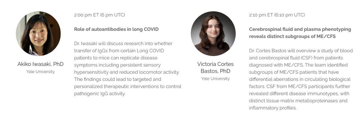 Prof. Akiko Iwasaki (@virusesimmunity) on Twitter photo Looking forward to participating in the <a href="/polybioRF/">PolyBio</a> symposium today. From <a href="/YaleCII/">Yale Center for Infection and Immunity</a>, I'll talk about autoantibodies, Victoria Bastos will discuss ME CFS immunotypes based on CSF and <a href="/esensefik/">Esen Sefik</a> will discuss humanized mouse model of viral RNA persistence 👇🏼
polybio.org/spring-2025-sy… Looking forward to participating in the <a href="/polybioRF/">PolyBio</a> symposium today. From <a href="/YaleCII/">Yale Center for Infection and Immunity</a>, I'll talk about autoantibodies, Victoria Bastos will discuss ME CFS immunotypes based on CSF and <a href="/esensefik/">Esen Sefik</a> will discuss humanized mouse model of viral RNA persistence 👇🏼
polybio.org/spring-2025-sy…