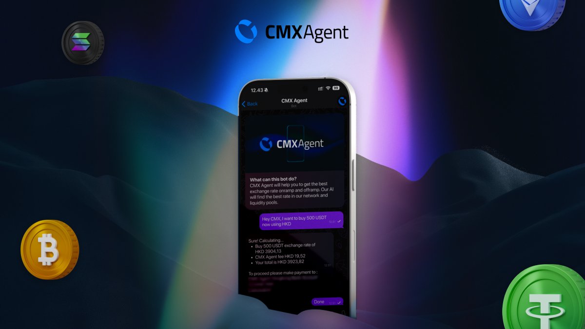 KarusStarter's tweet photo. @ashrobin CMX Agent just solved my biggest crypto pain: on-ramping fast without exchange headaches. This is real innovation. Imagine, all payments can be made via chat.

Let's check their telegram: https://t.co/2erKCGI7pu…

and their official website: https://t.co/mM60dVAwJu https://t.co/xFcKXVFwSL