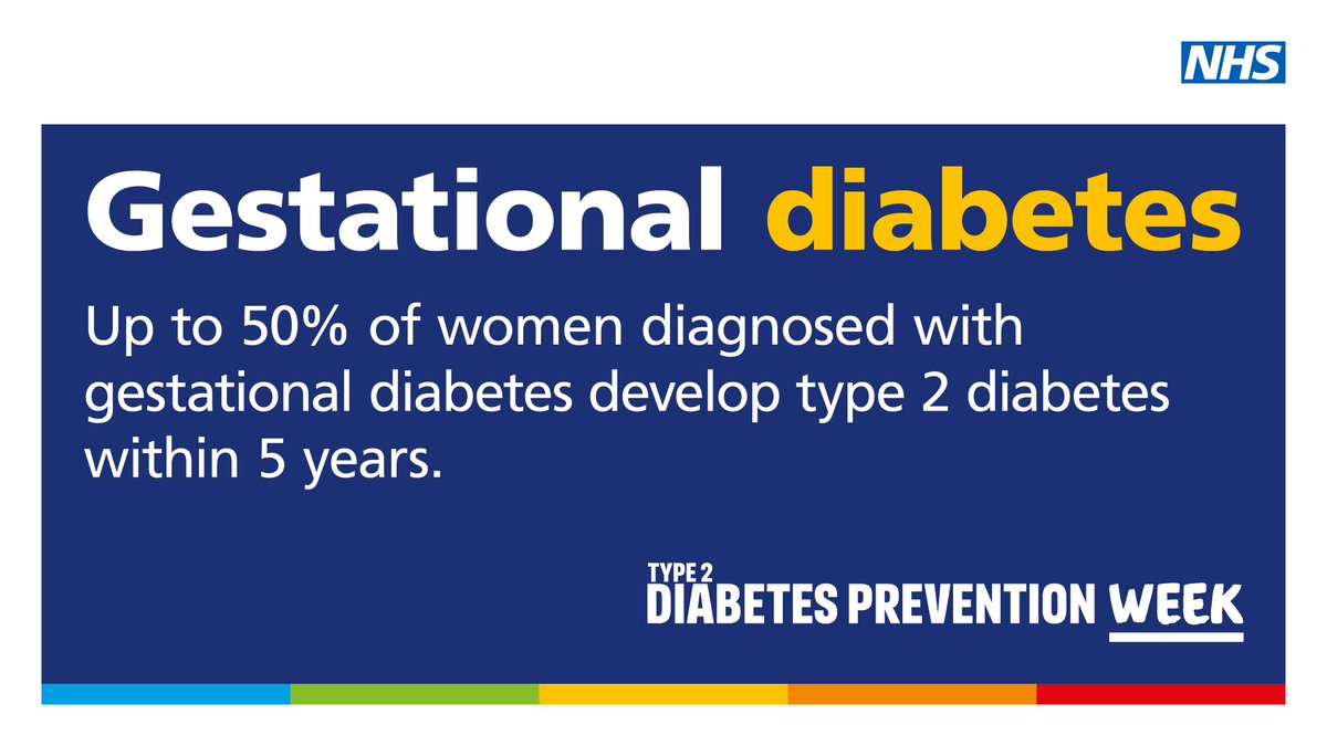 If you have a history of Gestational Diabetes, which is high blood sugar during pregnancy, you may be at risk of developing type 2 diabetes. To reduce your risk join the free Healthier You NHS Diabetes Programme. england.nhs.uk/healthier-you/…
#Type2DiabetesPreventionWeek