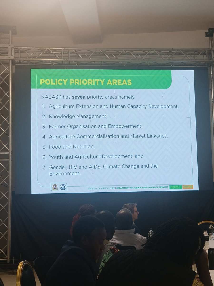 ElizabethAsiimw's tweet image. 📌Happening now:  Malawi is launching the National agriculture #extension and advisory services policy (2025-2020). This follows a version that was developed 24 years ago- &apos;obsolete&apos; and doesn&apos;t capture trends such as digital AEAS &amp;amp; climate change.
Congratulations 🎉
#AAEW2025