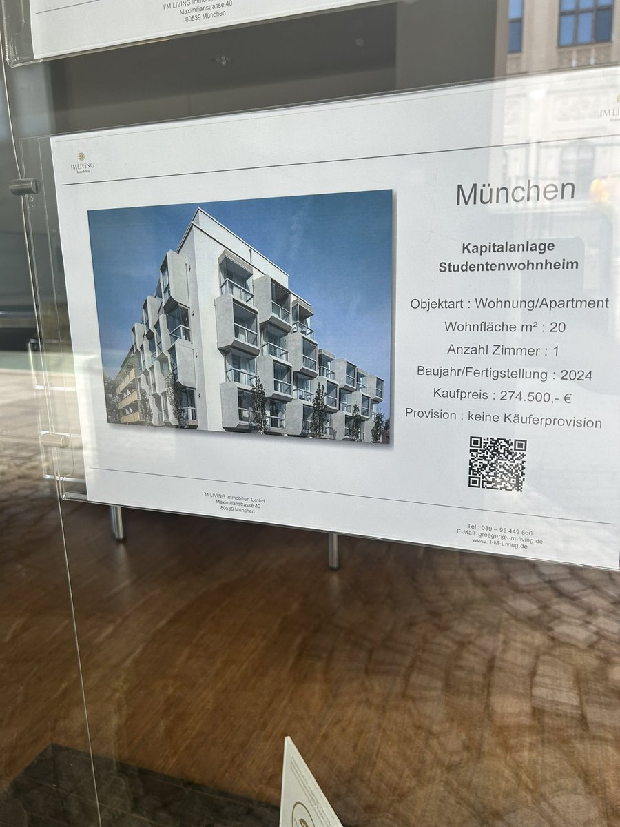 Julian Nebel (@julian_nebel) on Twitter photo 274.000 Euro für 20qm. Zzgl. Kaufnebenkosten. Für welchen Preis muss man das (an Studenten!) vermieten, damit da die Kosten wieder drin sind. Und zu welchem qm-Preis? Komplett absurd. #Muenchen 274.000 Euro für 20qm. Zzgl. Kaufnebenkosten. Für welchen Preis muss man das (an Studenten!) vermieten, damit da die Kosten wieder drin sind. Und zu welchem qm-Preis? Komplett absurd. #Muenchen