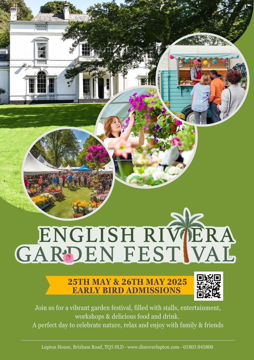 Visit Devon (@visitdevonuk) on Twitter photo It's the English Riviera Garden Festival at Lupton House on the 25 and 26 May 2025. <a href="/discoverlupton/">Lupton House</a>
Find out more and get tickets:
visitdevon.info/whats-on/engli… It's the English Riviera Garden Festival at Lupton House on the 25 and 26 May 2025. <a href="/discoverlupton/">Lupton House</a>
Find out more and get tickets:
visitdevon.info/whats-on/engli…