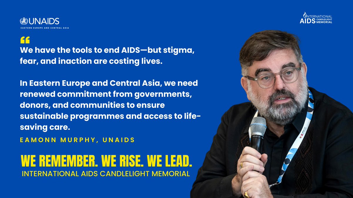 UNAIDS_EECA's tweet image. On #CandlelightMemorial Day, we remember lives lost—and sound the alarm:

In Eastern Europe &amp;amp; Central Asia, AIDS-related deaths are rising, and only half of people living with HIV are on treatment. If we wait, more lives will be lost and the epidemic may outlive us.#EndAIDS