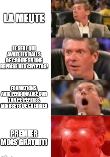 alexandresauv13's tweet photo. OPPORTUNITÉ DE TESTER GRATUITEMENT MON GROUPE VIP! 🐺 

Valeur fournie : 🔥🔥🔥🔥🔥
Prix : 🔥

Profitez d'un mois GRATUIT avec le code promo : BULL99

Inscrivez-vous sur :
https://t.co/uTB4GaYfr8

Offre valable jusqu'au 19 mai 2025!    

Partagez cette offre : pour chaque nouvel abonné recruté, votre prochain mois est offert!    

Mon groupe privé repose sur 3 axes :   
1. Investissement crypto   
2. Université de l’Éveil   
3. Crypto Université    

1) Investissement Crypto  
- Rapport mensuel du marché   
- Analyses pépites à fort potentiel   
- Alertes achats/ventes 3 portefeuilles modèles
- Avis personnalisé sur votre portefeuille
- Accès à une communauté engagée sur TG
- Séance live

 2) Université de l’Éveil : Programme alignant vie personnelle et financière via 10 piliers   

- Mission de vie : Votre WHY   
- Nutrition : Habitudes alimentaires   
- Repos : Stress, sommeil   
- Forme physique : Entraînement   

- Mindset : Mentalité positive   
- Spiritualité : Attirer l’abondance   
- Relations : Liens avec proches   
- Nature : Connexion environnementale   
- Liberté : Briser les dépendances   
- Plaisir : Profiter de la vie    

Chaque mois :   

- Résumé d’un livre inspirant   
- Exercice pour une nouvelle habitude   
- Articles et vidéos sur les 10 piliers   
- Live ou activité de groupe    

3) Crypto Université  Formations pour réussir en cryptomonnaies :   
- Initiation aux cryptomonnaies   
- Sécurité 101   
- Analyse on-chain   
- Airdrop I et II   
- Faire ses recherches   
- Masterplan (à venir)   
- Anonymat (à venir)    

Bon bull market !