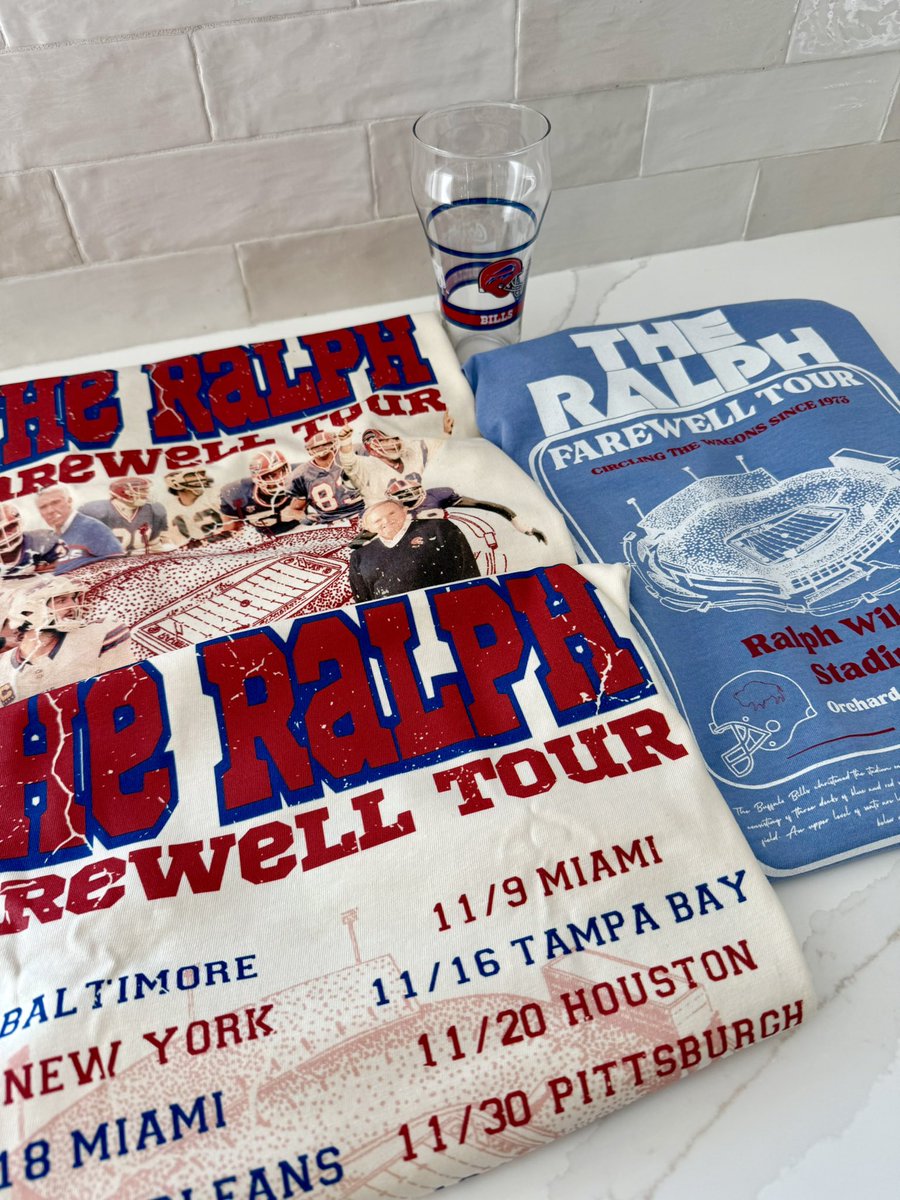 VictoryShirts20's tweet image. The Ralph Farewell Tour 🦬
The first NFL game at The Ralph was on September 30, 1973, a 9-7 victory against the New York Jets. The last regular season game will also be against the Jets! Go Bills! 🦬✈️
Website: victoryshirtsshop.com
#billsmafia #buffalobills