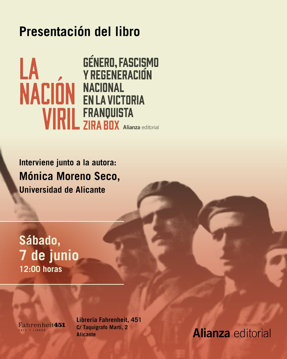 En las próximas semanas, estaré acompañada de colegas queridas y admiradas para presentar 'La nación viril':

Barcelona, 31 de mayo.
Zaragoza, 3 de junio.
Alicante, 7 de junio.