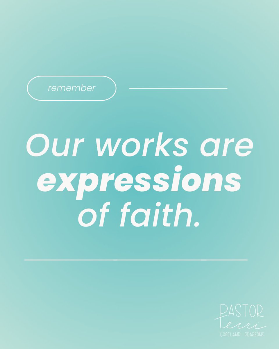 terripearsons's tweet photo. Our works are expressions of faith, not a substitute for it.
True faith moves, it speaks and it serves. Faith without works is lifeless, but works rooted in faith carry the breath of heaven.
#TerriCopelandPearsons #FaithInAction #SpiritLedLife #WorksOfFaith #Faith https://t.co/eQPFVlBeTl