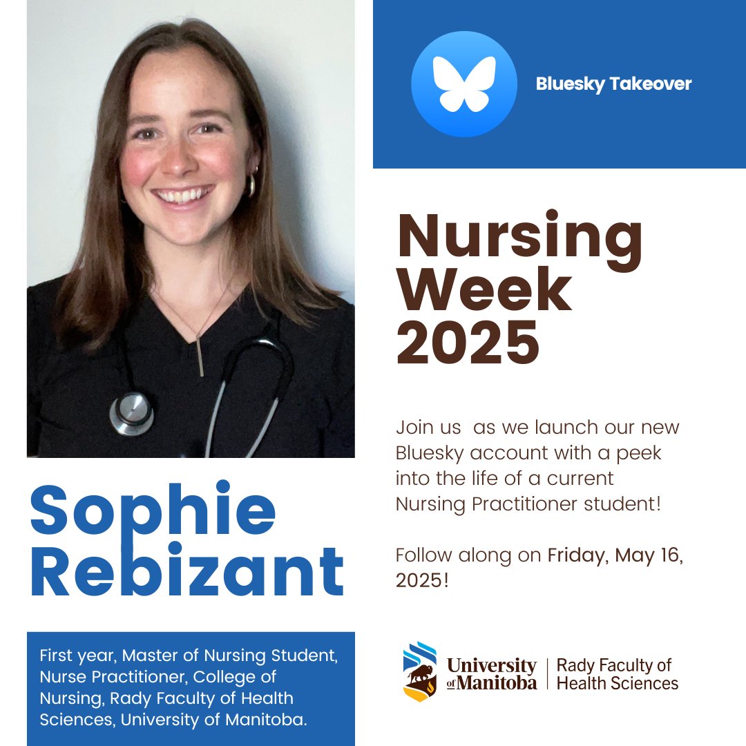 Today for Nursing Week we are highlighting the Grad student experience as Sophie Rebizant does a takeover of our brand new Bluesky account! follow along here: bsky.app/profile/umcoll…