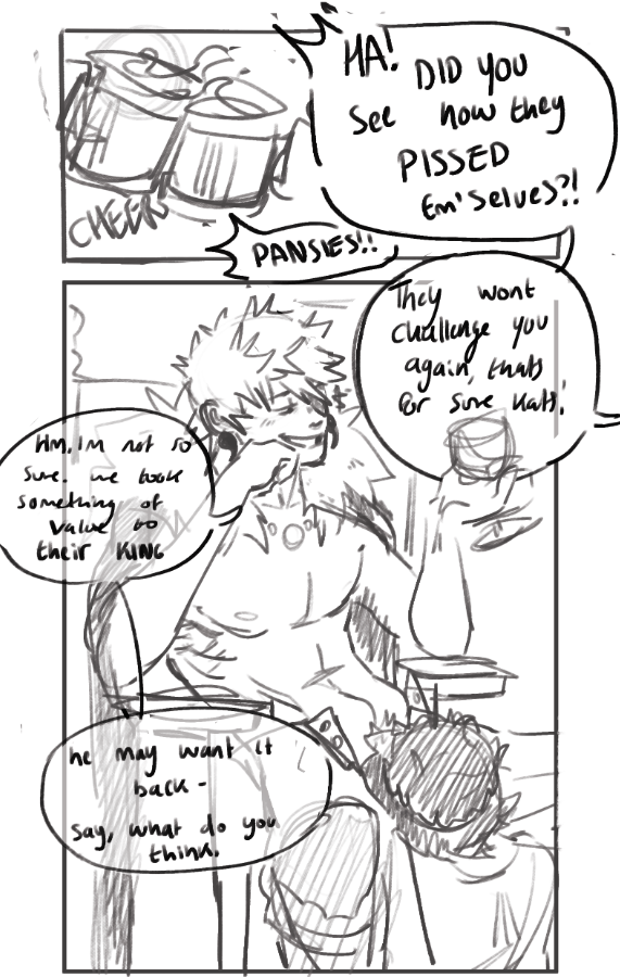 Kiri_ah's tweet photo. A nsfw p! scribble from a few months ago.... the barbarian king Katsuki is a bit of a thief 👀 #bkdk 

maybe i should render this one? hmmm https://t.co/i1g7Zvk1Wj