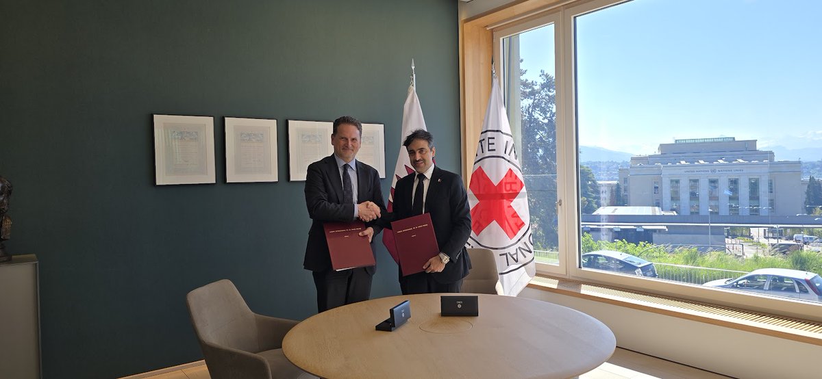 As global needs soar, flexible funding is more crucial than ever. Today in Geneva, <a href="/ICRC/">ICRC</a> and @Qatar_Fund signed a new agreement to support core humanitarian work and enable timely, principled responses in fragile and conflict-affected areas.

Read more🔗: ms.spr.ly/6013Sw4HU