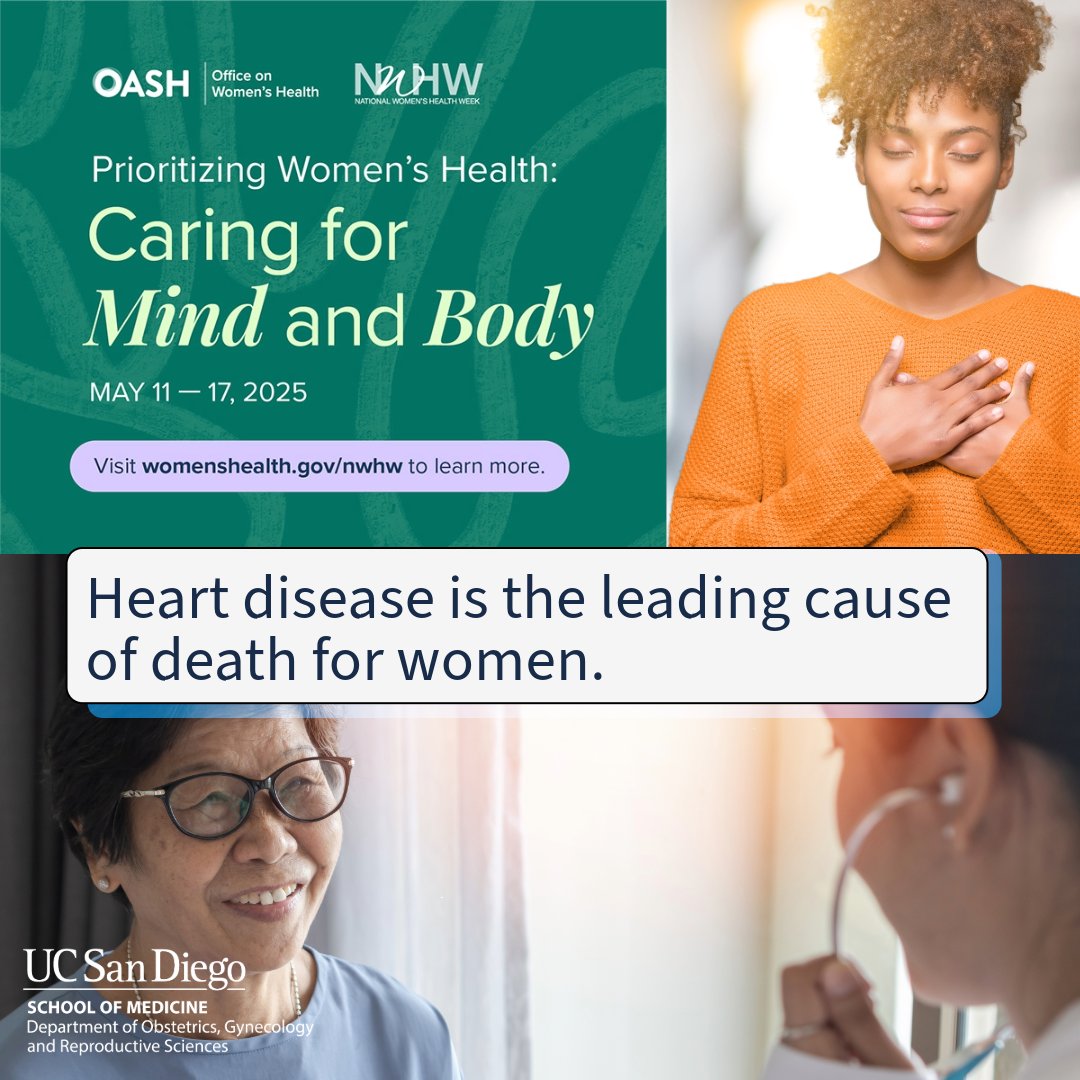 UC San Diego OBGYN (@ucsd_obgyn) on Twitter photo Heart disease is the leading cause of death for women. Let’s raise awareness. #NWHW National #WomensHealth Week <a href="/UCSD_ObGyn/">UC San Diego OBGYN</a> Heart disease is the leading cause of death for women. Let’s raise awareness. #NWHW National #WomensHealth Week <a href="/UCSD_ObGyn/">UC San Diego OBGYN</a>