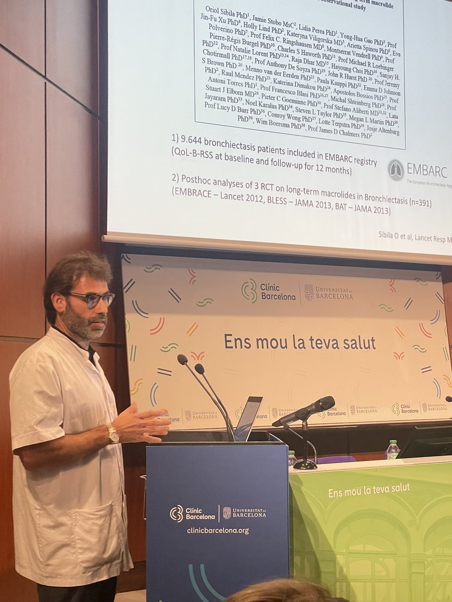 James D Chalmers (@profjdchalmers) on Twitter photo What a joy to spend a few days with my dear friend and colleague <a href="/OSibila/">Oriol Sibila</a> plus <a href="/LPereaS/">Lídia Perea</a> <a href="/faner_rosa/">Rosa Faner</a> <a href="/Beika_Physio/">Beatriz Herrero</a> and many others
Amazing research into bronchiectasis happening in Barcelona ❤️
<a href="/EMBARCnetwork/">EMBARC</a> #collaboration What a joy to spend a few days with my dear friend and colleague <a href="/OSibila/">Oriol Sibila</a> plus <a href="/LPereaS/">Lídia Perea</a> <a href="/faner_rosa/">Rosa Faner</a> <a href="/Beika_Physio/">Beatriz Herrero</a> and many others
Amazing research into bronchiectasis happening in Barcelona ❤️
<a href="/EMBARCnetwork/">EMBARC</a> #collaboration