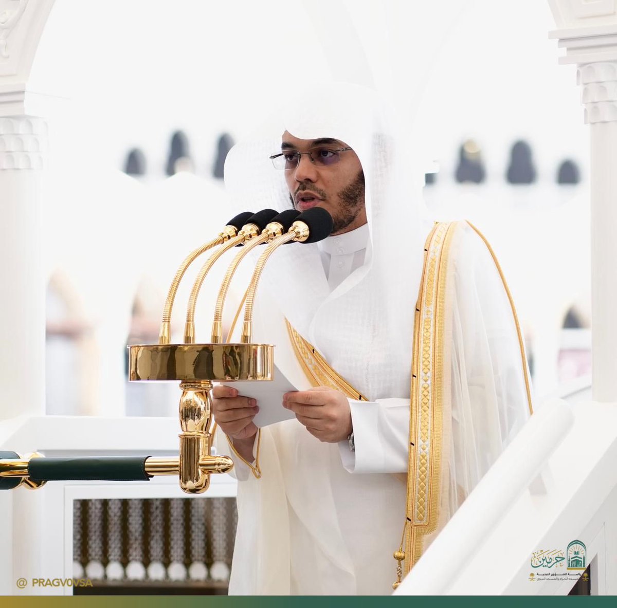 insharifain's tweet photo. Selected Excerpts from the Friday Sermon at Masjid Al-Haram: Delivered by Sheikh Yasir Ad Dawsary in Masjid Al Haram, 18 Dhul Qadah 1446 AH

“And your Lord says, ‘Call upon Me; I will respond to you.’” [Qur’an 40:60]

It is among the laws of Allah that He made this world a place of trial and test, and set it upon difficulties and challenges. Often, the righteous and sincere face hardship, illness, grief, and distress, while the unjust and sinful may walk among people with ease. Yet, the hearts that truly turn to Allah in devotion, sincerity, and need—raising their hands in supplication—are met with relief, healing, and Allah’s pleasure. Indeed, Allah made du’a (supplication) the highest form of worship. The Prophet (peace be upon him) said:
“Supplication is worship.”
And he (peace be upon him) also said:
“Nothing is more honorable to Allah than supplication.” [Ahmad]

Supplication is worship: It signifies the essence of servitude, recognizing Allah’s power, and surrendering to His will. The Prophets, peace be upon them, constantly turned to Allah in du’a. Allah says:
“Indeed, they used to hasten to good deeds and supplicate Us in hope and fear, and they were humbly submissive to Us.” [Qur’an 21:90]
They turned to Allah in submission and humility, and He gave them relief and opened doors of goodness for them in this life and the next.

Du’a is the refuge of the fearful, the sanctuary of the distressed, and a bridge between the earth and the heavens. It is the cry of the helpless who has no strength except with Allah, and the most powerful weapon of the weak.

Du’a is one of the greatest means of attaining relief and success. When the gates of hardship close and paths become narrow, when no one else can offer a solution—only the people of du’a, sincere and hopeful in Allah, will find a way forward. Du’a is the secret weapon of the believer in both hardship and ease.

Du’a brings comfort to the heart, removes distress, and brings hope. One of the companions said:
“Whenever a matter distressed the Prophet (peace be upon him), he would immediately resort to prayer.”

The Prophet (peace be upon him) said:
“Indeed, your Lord is Generous and Shy. When His servant raises his hands to Him, He feels shy to return them empty.” [Abu Dawood, Tirmidhi]

Du’a is guaranteed, honored, and praiseworthy. Abu Sa’id al-Khudri (may Allah be pleased with him) narrated that the Prophet (peace be upon him) said:
“There is no Muslim who supplicates to Allah with a du’a that does not involve sin or breaking of kinship, except that Allah gives him one of three: either He quickly grants it, or stores it for him in the Hereafter, or averts a calamity equal to it.” [Ahmad]

We are now in the sacred days of Hajj, among the best times for good deeds and acceptance of du’a. So take advantage—raise your hands, shed your tears, and seek forgiveness and the erasure of sins.

To those traveling to the Sacred Mosque: Honor your journey and destination, behave with the proper manners and reverence. Follow official guidance and fulfill all the necessary permits and rules set by the authorities.

May Allah bless this blessed nation which never fails to prepare, plan, organize, and serve the pilgrims with care and excellence. May He reward them for their efforts, and grant them success, security, and tranquility.

O Allah, grant us the opportunity to serve the pilgrims, and reward those who serve the guests of the Sacred House with the highest reward.