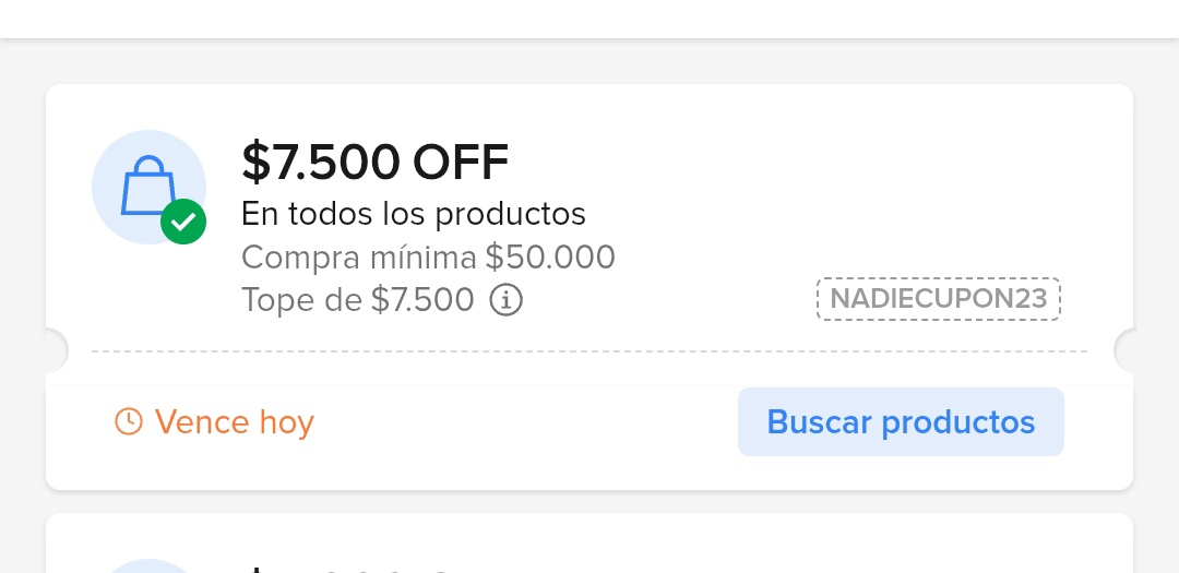 Cupon Mercado Libre de 7500: NADIECUPON23