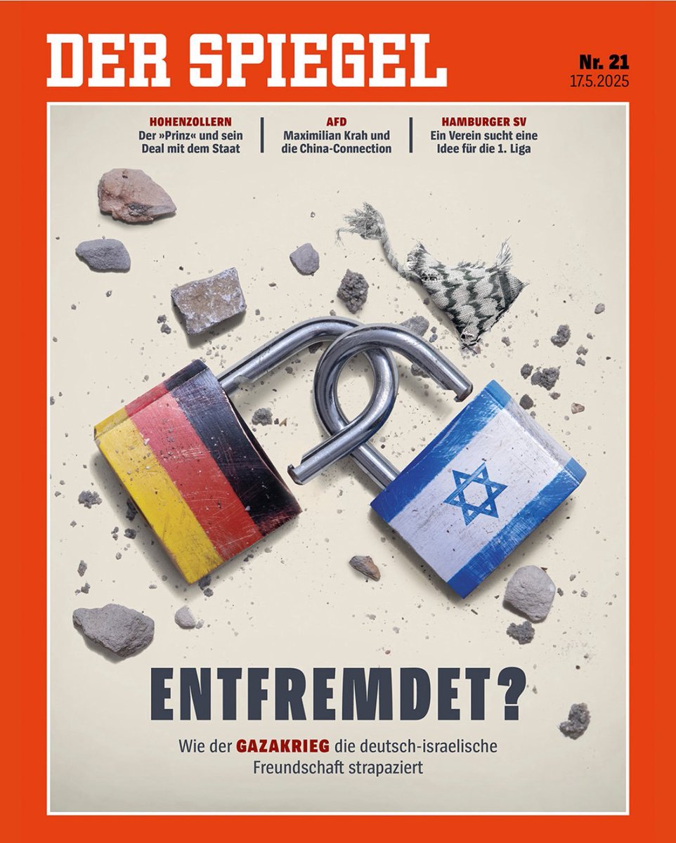 Der neue <a href="/derspiegel/">DER SPIEGEL</a> handelt ernsthaft davon, "Wie der Gazakrieg die deutsch-israelische Freundschaft strapaziert". Wie wäre es mal mit einer Ausgabe dazu, wie  Israels von Deutschland unterstützter Genozid in Gaza Millionen Menschenleben strapaziert.
