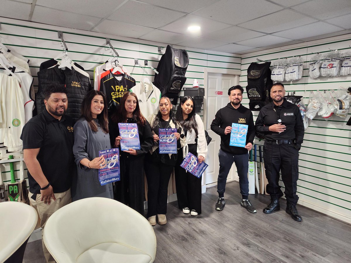 GMPBuryPolice's tweet image. Neighbourhood Chief Inspector Barton and Inspector Hussain delivered a Hate Crime presentation at PA Cricket Indoor Centre on Cobden Street Bury, raising awareness on Hate Crime.  

PA Cricket is now a registered Hate Crime Reporting Centre.

#LetsEndHate #WeStandTogether