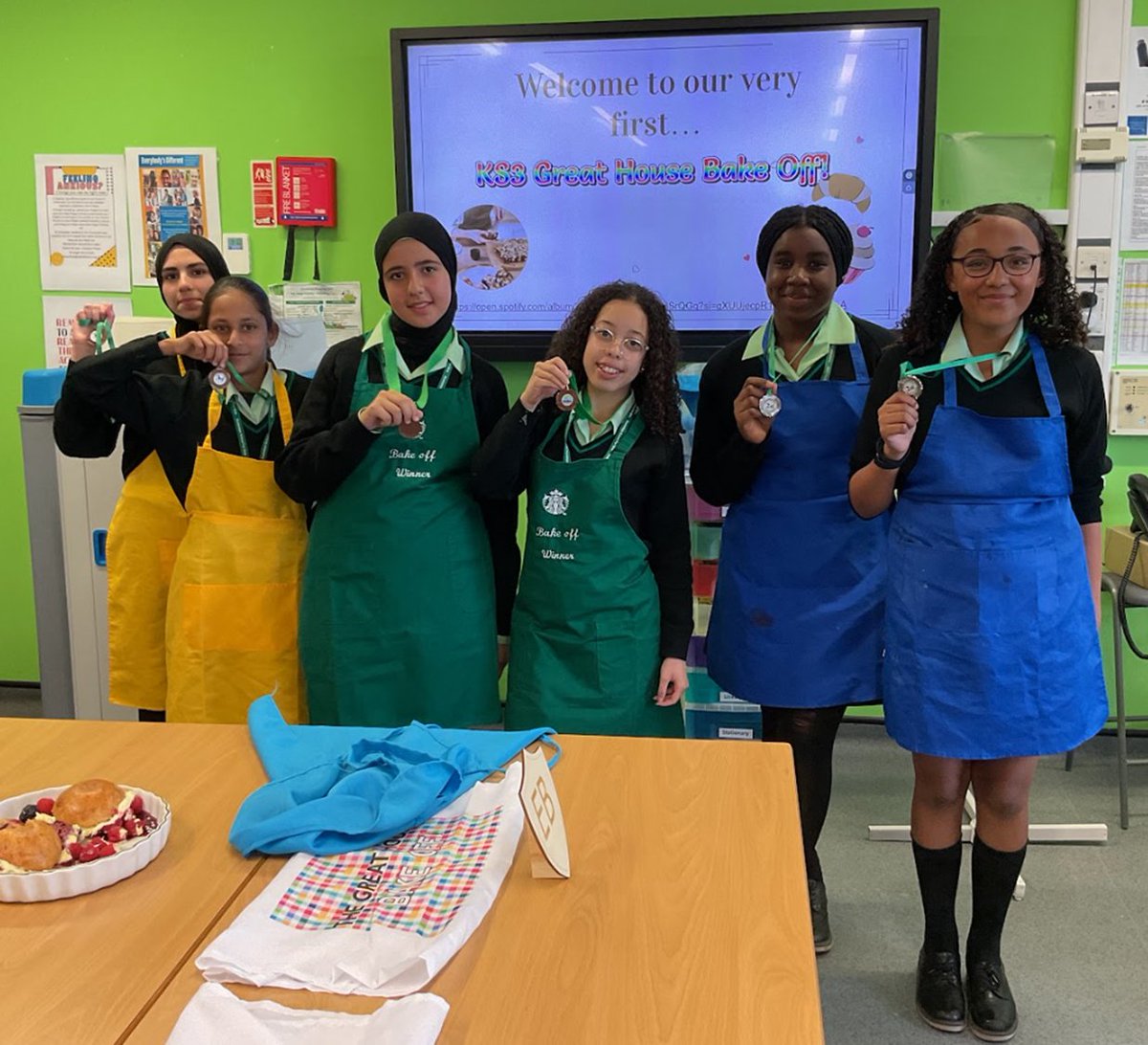 We held the KS3 GHBO yesterday where KS3 teams baked scones and homemade jam using a limited recipe - it was a lot of fun!!
Results as follows:
1st: Launa and Mariam 8DS
2nd: Thandisa &amp; Nina 8AF
3rd: Mays &amp; Emaan 8MC #GHBO 🧁