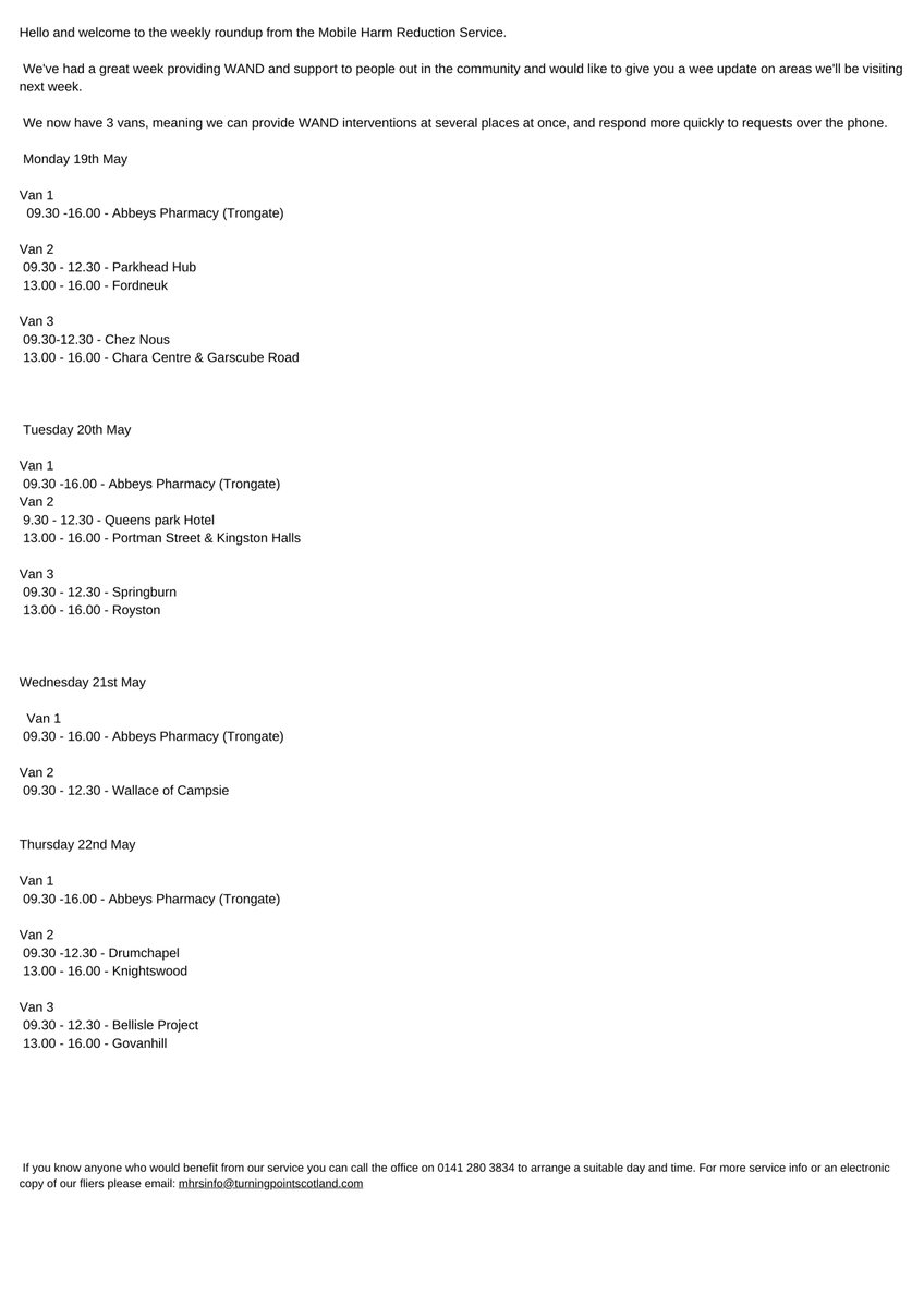 Next week's van locations <a href="/turningpointsco/">Turning Point Scotland</a>