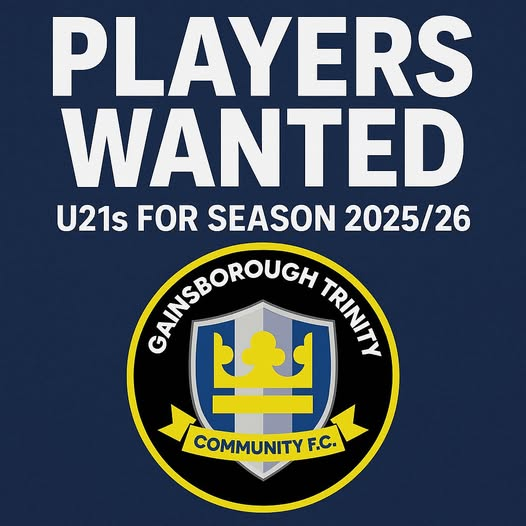 Trinityu21s's tweet photo. U21s Expression of Interest – Players Wanted
Gainsborough Trinity Community FC – U21s 2025/26 Season

Please complete this expression of interest application form - https://t.co/9ITmzW7vDC... https://t.co/Zkh48cXBz1