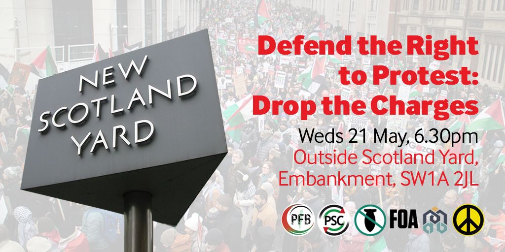 Stop the War (@stwuk) on Twitter photo 📣Speaker announcement 📣
#RightToProtest
📅 21 June📍Scotland Yard ⏰6:30pm
<a href="/jeremycorbyn/">Jeremy Corbyn</a>
<a href="/ZoeGarbett/">Zoë Garbett</a>
Stephen Kapos (Holocaust survivor)
Shams Begum (Filton18)
<a href="/ChrisNineham/">Chris Nineham</a>
More TBA
‼️JOIN US ‼️ 📣Speaker announcement 📣
#RightToProtest
📅 21 June📍Scotland Yard ⏰6:30pm
<a href="/jeremycorbyn/">Jeremy Corbyn</a>
<a href="/ZoeGarbett/">Zoë Garbett</a>
Stephen Kapos (Holocaust survivor)
Shams Begum (Filton18)
<a href="/ChrisNineham/">Chris Nineham</a>
More TBA
‼️JOIN US ‼️